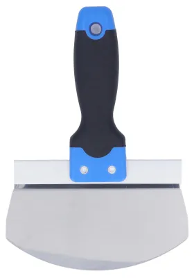 Image de Truelle à enduire en acier inoxydable, ronde, spatule, outil de plâtrerie pour peintres et plaquistes