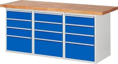 Produktbild von RAU Werkbank 2000x700x890mm 12xSchublade-TA l.gr/e.bl
