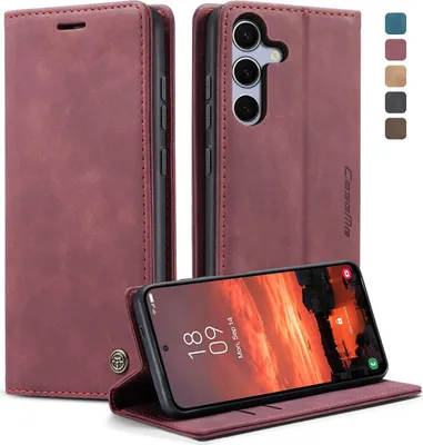 Produktbild von Handy Hülle für Samsung Galaxy S25 FE Klapphülle Case Cover Handy Tasche Etui-Karmesinrot