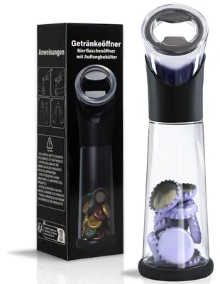 Produktbild von Flaschenöffner mit Auffangbehälter - Bieröffner - Kronkorken-Sammler - Geschenk für Männer - Lustiges Gadget - Hebeltechnologie für müheloses Öffnen