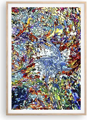 Produktbild von Gerahmtes Poster - Rahmen in heller Eiche - Abstraktion modern - 70x100 cm - Wand Bild - Wanddeko - Wandbilder - Wandposter - Bilderrahmen - Bilder - Kunstdruck - Wandbild - P2NPA70x100-4045