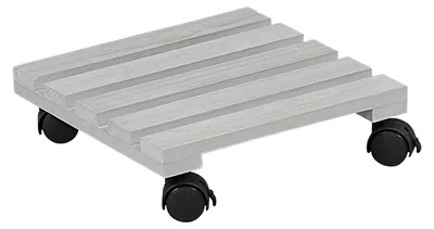 Produktbild von KESPER 69105 Pflanzenroller ausem Pappelholz, grau, 30 x 30 x 8 cm