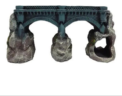 Productafbeelding van Duvo+ Aquarium decoratie brug medium 22 x 8 x 12 cm | voor zoet- en zoutwateraquarium