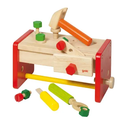 Produktbild von goki 58871 Werkbank inklusive Aufbewahrungsbox, bunt