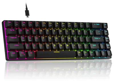 Produktbild von Gaming Tastatur 65 %, 68 Tasten, Amethyst Magnetic Switch, Hot-Swap, RGB-Beleuchtung, USB, schwarz