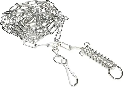 Image de KOTARBAU® Chaîne pour chien 4 mm 3m avec ressort amortisseur et fermoir Fil d'acier galvanisé solide Protection pour le chien