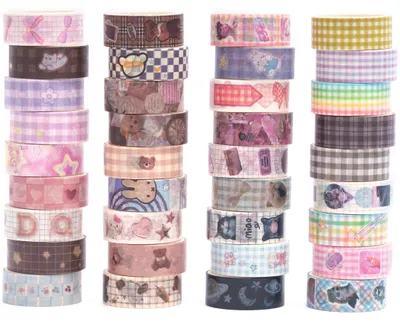 Obrázek produktu pro Sada 36 rolí washi pásky s motivy z anime, ideální pro kreativní projekty a scrapbooking