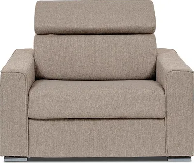 Produktbild von Express-Klappsessel aus beigem Stoff – Liegefläche 70 cm – Matratze 14 cm – VIZIR