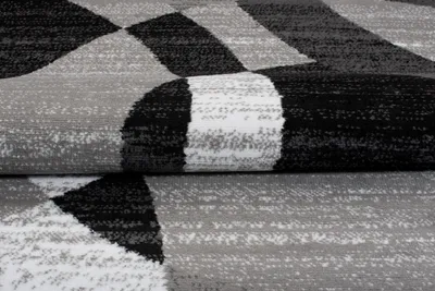 Produktbild von Tapiso Teppich MAYA Modern Schwarz Grau Schlafzimmer 180 x 250 cm