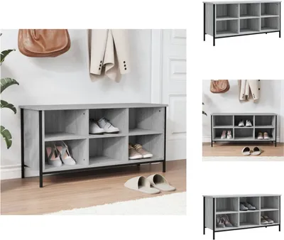 Produktbild von vidaXL Schuhregal Grau Sonoma 100x35x50 cm Holzwerkstoff -  Schuhregale & -schränke