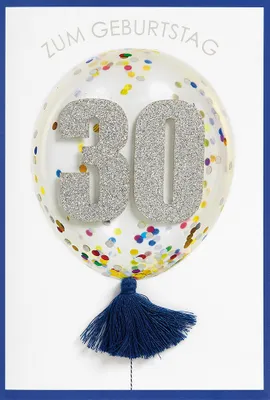 Produktbild von 30 Geburtstag Glückwunschkarte im Format 115x17cm mit Umschlag