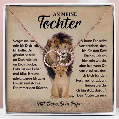 Produktbild von Halskette aus Roségold mit Zirkonia-Kristallen & Box - An meine Tochter - LEONA_FOREVERNECKLACE