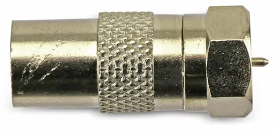 Image de Adaptateur ShiverPeaks fiche IEC → fiche F, métal, nickelé, 1 pièce.