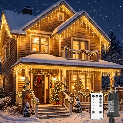 Lichtketting 10 m, 300 LEDs, warmweiß, IP65, 8 Modi, Timer
