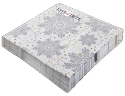 Image de Serviettes en papier Snowf blanches 33 x 33 cm, 20 pièces