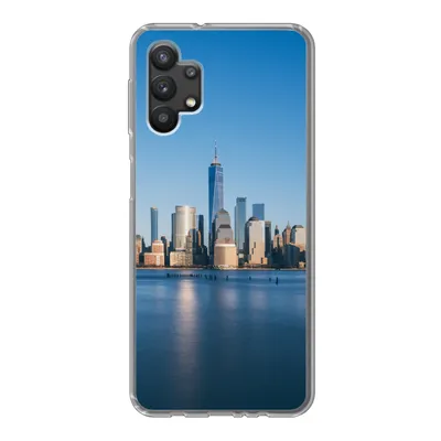 Produktbild von MuchoWow® Handyhülle Schutzhülle Hülle für Samsung Galaxy A32 5G New York - Skyline - Blau Silikon Softcase Handy Hülle - Softcase