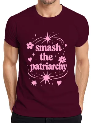 Obrázek produktu pro Tričko "Smash The Patriarchy", feministické, s nápisem "Feminismus", s ironickým podtónem, barva: vínová, velikost: XXL
