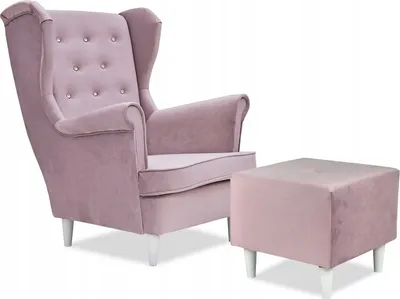 Produktbild von Family Meble Ohrensessel mit Hocker Diana Relaxsessel Skandinavisch Bequemer Sessel Loungesessel Fernsehsessel Wohnzimmer Schlafzimmer Büro (V 14)