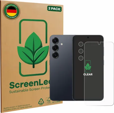 Produktbild von 2x ScreenLeaf Schutzfolie für Samsung Galaxy S25 Plus Enterprise Edition (Display+Kamera) nachhaltiger Displayschutz Display Schutz Folie Klar Transparent
