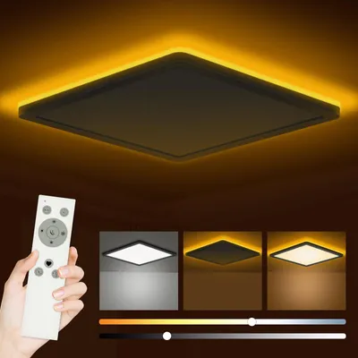 Obrázok produktu pre LED stropné svietidlo Bowfar, 24W, 2800 lúmenov, stmívateľné, 1800K – čierna farba, štvorcový tvar, rozmer 30 cm