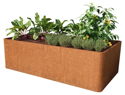 Immagine prodotto di PRIMEYARD Orto rialzato MARIO, acciaio corten, look ruggine 200x107x60 cm con base forata inclusa