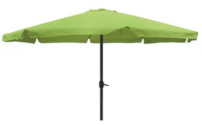 Produktbild von Sonnenschirm Alu Ø4m mit Kurbel mit Krempe Gartenschirm Sonnenschutz, Farbe:hellgrün
