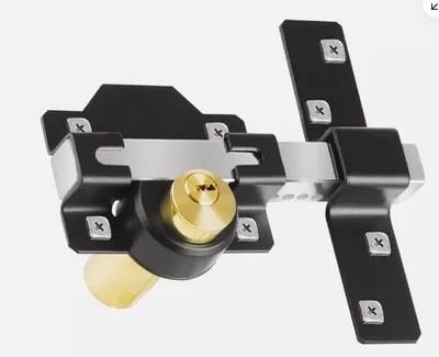 Obrázek produktu pro Zámek na zahradní a garážová vrata s 50mm řemenem, dlouhým uzamykacím mechanismem, oboustranným zamykáním, 5 klíči (UK)