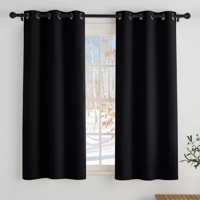 Produktbild von Vorhänge Blickdicht Schwarz 114 x 106 cm (2er Pack)