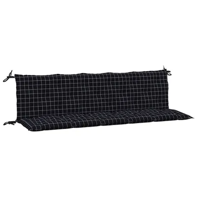Produktbild von vidaXL Gartenbank-Auflagen 2 Stk. Schwarz Karomuster Oxford-Gewebe