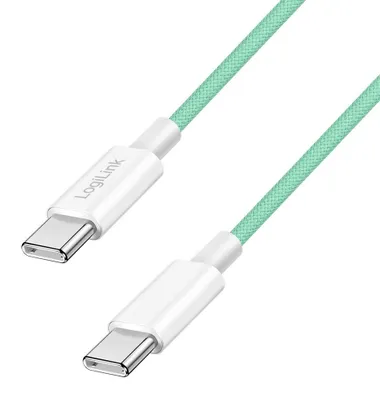 Immagine prodotto di Logilink CU0346 Logilink USB 2.0 Typ-C Kabel C/M > C/M, Nylon, 60W grün 0,5m