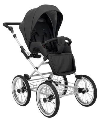 Immagine prodotto di Carrozzina Kunert Romantic 2in1 in antracite con pneumatici e telaio grigio