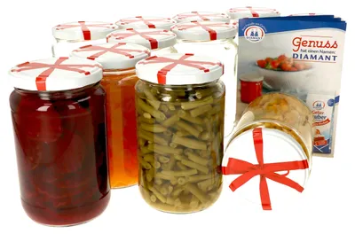 Obrázek produktu pro 12x zavařovací sklenice 720 ml I víčko s mašlí I Twist-Off TO 82 + brožura s recepty