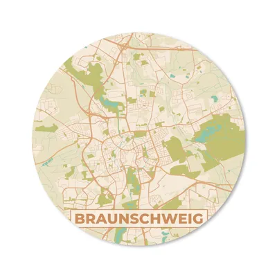 Produktbild von MuchoWow® Mauspad Mousepad Braunschweg - Karte - Vintage - Stadtplan 20x20 cm - Mousepads - Maus Mat - Pad - Mausunterlage - Schreibtischmatte