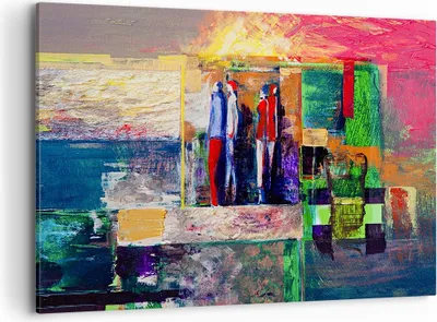 Produktbild von Bild auf Leinwand - Leinwandbild - Abstraktion modern - 100x70cm - Wand Bild - Wanddeko - Leinwanddruck - Bilder - Kunstdruck - Wanddekoration - Leinwand bilder - Wandkunst - AA100x70-3670