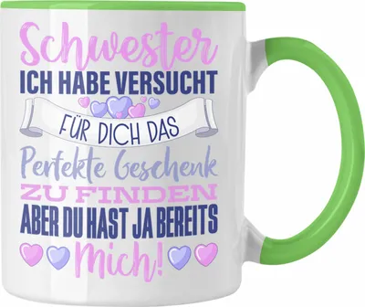 Produktbild von Trendation - Ich Habe Eine Verdammt Tolle Schwester Tasse Geschenk von Bruder Geschwister Geschenkidee Geburtstag Spruch (Grün)