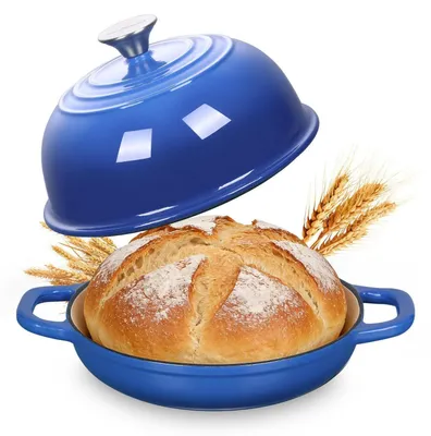 Productafbeelding van Gusseisen Topf, geëmailleerde broodvorm, 4,7 liter, Dutch oven, blauw