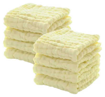 Produktbild von Baby-Waschlappen - 100% Baumwolle saugfähig - Mehrzweck für Neugeborene und Kleinkinder - 8 Stück 30x30 cm