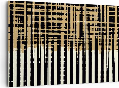 Produktbild von Bild auf Leinwand - Leinwandbild - 3 Teile - Abstraktion Weiß Gürtel - 165x110cm - Wand Bild - Wanddeko - Wandbilder - Leinwanddruck - Bilder - Wanddekoration - Leinwand bilder - CE165x110-4857