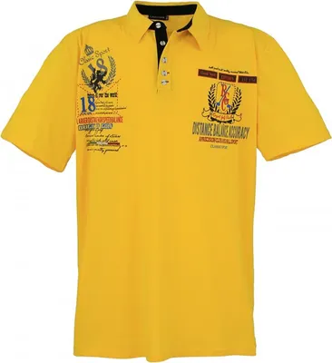 Productafbeelding van Overgroot, trendy polo-shirt met korte mouwen, merk LAVECCHIA, kleur geel, maat 3XL