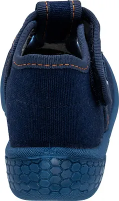 Produktbild von Fischer Kinder Hausschuh Jungen Hai Applikation Klett Stiefelette Honey 531358, Größe:20 EU, Farbe:Blau