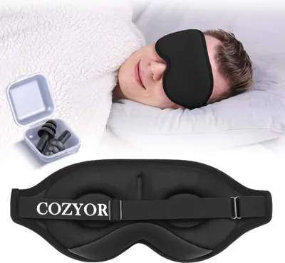 Produktbild von Schlafmaske 3D mit 100% Dunkelheit, weich, elastisch, schwarz für Erwachsene & Kinder