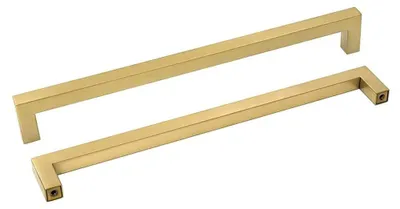 Image de Lot de 10 poignées pour meubles – Poignées en acier pour armoires, 458 mm, dorées
