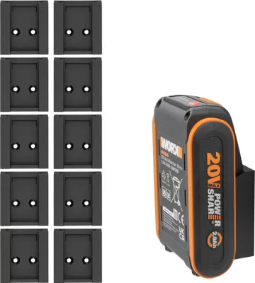Produktbild von 10x Akkuhalter für Worx Akku Wandhalter 20V Akkuwandhalter Wandhalterung Halter 20 V