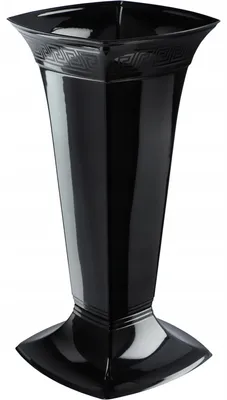 Produktbild von Grabvase - Blumenvase für Grabstein und Friedhof - Höhe 39 cm - Schwarz