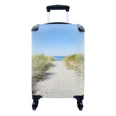 Produktbild von MuchoWow® Koffer Handgepäck Trolley Rollkoffer Kleine Reisekoffer mit 4 Rollen - Strand - Weg - Sommer - Cabin Size < 55x40x23 cm & 55x40x20 cm - Fotokoffer - Kabinenkoffer - Boardgepäck - Reise-Box - Reisekoffer - Reisegepäck - Koffer mit Bild - Trolley für Kinder