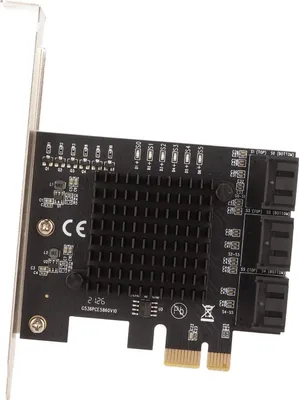 Obrázek produktu pro PCIE 3.0 až 6 portů SATA rozšiřující karta 6Gbps PCI Express X4 X8 X16 Plug and Play PCIE SATA karta 6 portů pro Windows