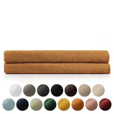 Image de Blumtal Premium Set de serviettes éponge avec boucles de suspension - coton  Oeko-TEX, doux, très absorbant - 2X serviette de sauna (80x200 cm), Pumpkin Spice (marron)
