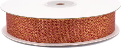 Produktbild von Glitzerband 25mm x 32m Rolle Rot / Gold