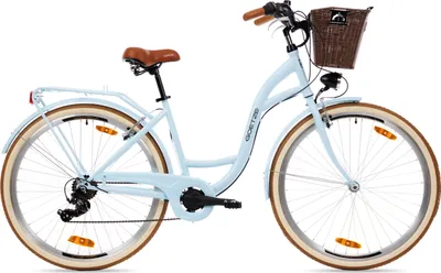 Produktbild von Goetze Citybike Mood 28 Zoll, 7-Gang Shimano, Tiefeinstieg, Damenfahrrad inkl. Rattan-Korb