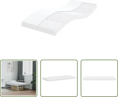 Zdjęcie produktu dla The Living Store Materac piankowy Biały 90x200 cm 7-strefowy poziom twardości 20 ILD